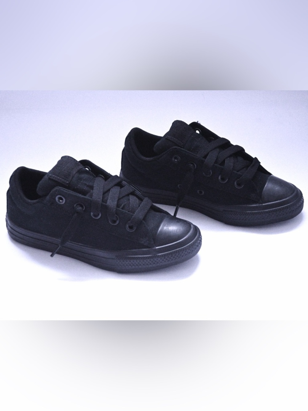 Converse Chuck Taylor All Star Low Black Monochrome Kids Size 1 - Picture 4 of 7